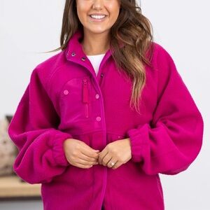 🎀Zenana🎀 fuschia fleece jacket